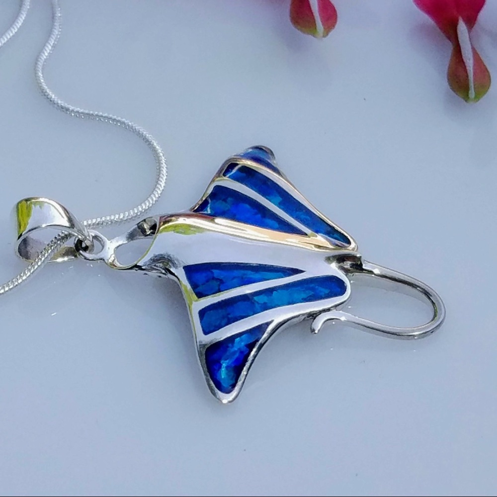 🆕 Sterling Silver Stingray With Paua Shell Inlay - Picture 5 of 6